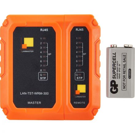 Тестер витой пары LANMASTER LAN-TST-WRM-300 с индикаторами