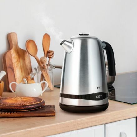 Чайник BQ (БИ-КЬЮ) KT1724SW, 1,7 л, 2200 Вт, закрытый нагревательный элемент, ТЕРМОРЕГУЛЯТОР, стальной, 86189269