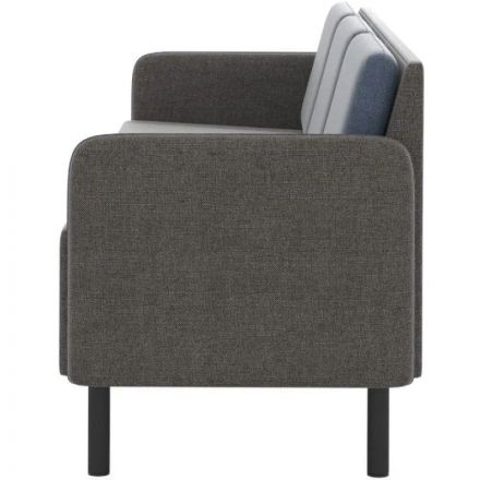 Диван 0MX_ТF_М27 Select 3-М, ткань рогожка серый/синий