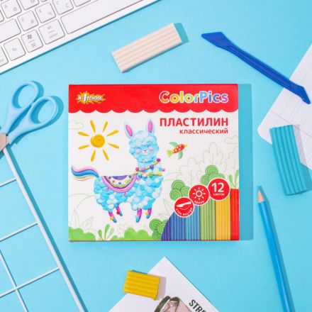 Пластилин №1 School ColorPics набор 12цв 240г, со стеком