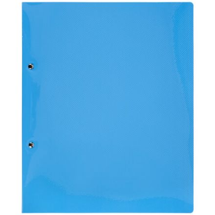 Папка для портфолио школьника/дошкольника, А4, 2 кольца, 10 файлов, пластик синий, ЮНЛАНДИЯ, 115236