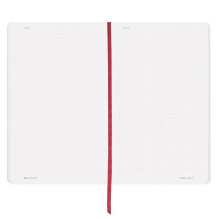 Блокнот А5 (130х210 мм), BRAUBERG ULTRA, под кожу, 80 г/м2, 96 л., в точку, красный, 113014