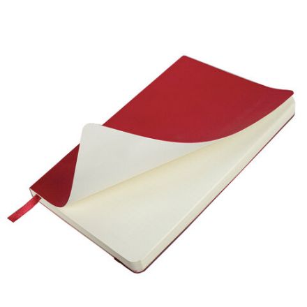 Блокнот А5 (130х210 мм), BRAUBERG ULTRA, под кожу, 80 г/м2, 96 л., в точку, красный, 113014