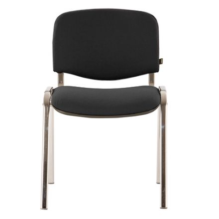 Стул для персонала и посетителей BRABIX "Iso CF-001", хромированный каркас, ткань серая с черным, 531420