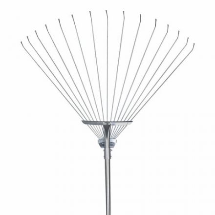 Грабли веерные проволочные раздвижные, 15 зубьев, ширина 15-58 см, черенок 115 см, ГРАНДМАСТЕР, 700348