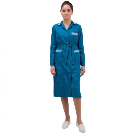 Халат для горничных и уборщиц у01-ХЛ дл.рук бирюз(р.56-58) 17076 СПб