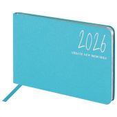 Еженедельник датированный 2026 МАЛЫЙ ФОРМАТ 105х160 мм, А6, BRAUBERG "Blaze", фольга, голубой, 117214