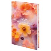 Ежедневник датированный 2026 145х215 мм, А5, STAFF, ламинированная обложка, "Ice flowers", 117319