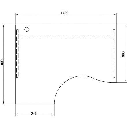 Стол эргономичный SH_Unica левый EE1-01.U9Л (491863)1400х1000x735 бук/серый