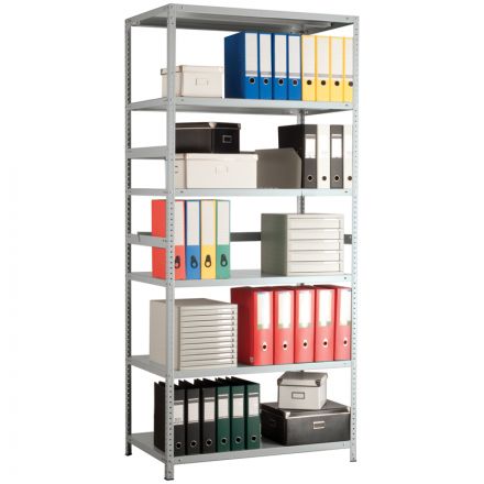 Стеллаж Практик MS Standart 2200*1000*400мм, 6 полок, серый, комплект Стеллаж Практик MS Standart 2200*1000*400мм, 6 полок, серый, комплект