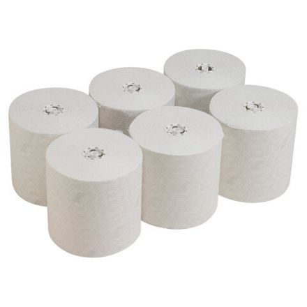 Полотенца бумажные рулонные KIMBERLY-CLARK Scott, КОМПЛЕКТ 6 шт., 350 м, белые, 6691