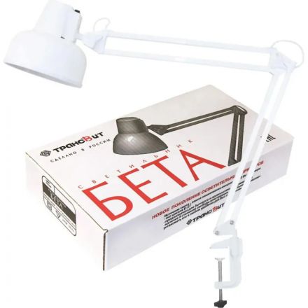 Светильник настольный Трансвит 'Бета' МС, Е27, 60Вт, на мет. струб. Белый