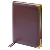 Ежедневник датированный 2026г., А4-(В5), 184л., Delucci, Гладкая кожа, зол. срез, коричневый