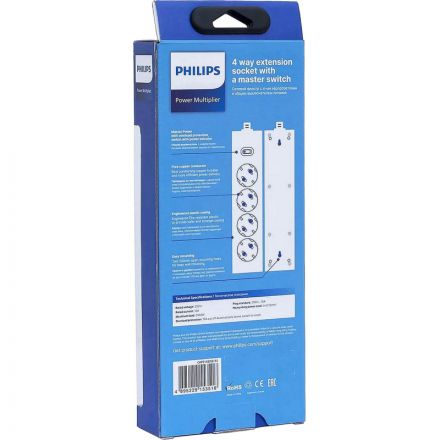 Сетевой фильтр Philips CHP2145WB/51 4р/3м, 10А, белый