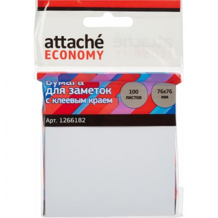 Стикеры Attache Economy с клеев.краем 76x76 мм, 100 листов, белая