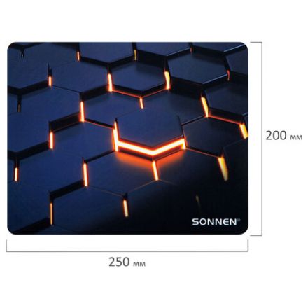 Коврик для мыши SONNEN "HOT CELLS" резина + ткань, 250х200х2 мм, 513955 Коврик для мыши SONNEN "HOT CELLS" резина + ткань, 250х200х2 мм, 513955