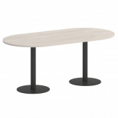 Home Office Стол овальный VR.SP-5-180.1 Денвер светлый/Антрацит металл 1800*900*753