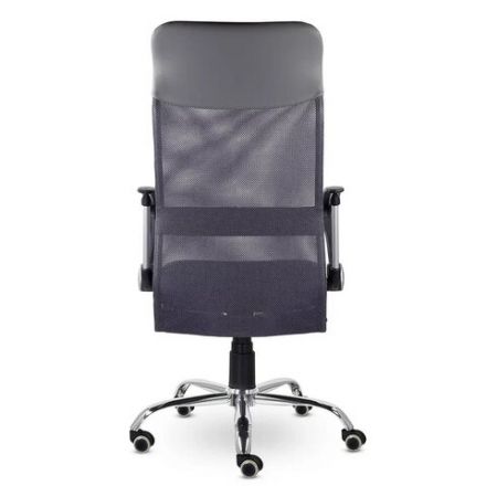 Кресло "Ультра", высокая спинка, с подлокотниками, хром, черное