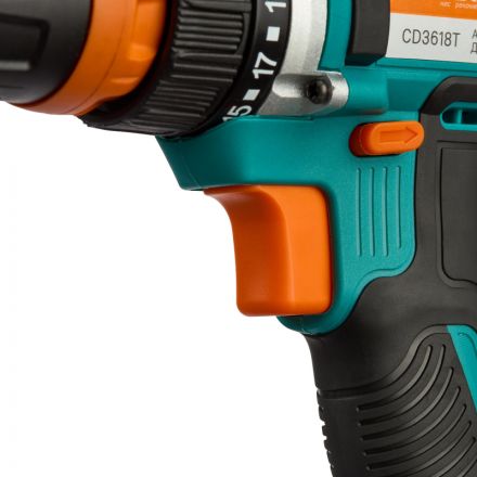 Дрель-шуруповерт аккумуляторная Sturm! 18В, 2х2Ач,съемный патрон (CD3618T)