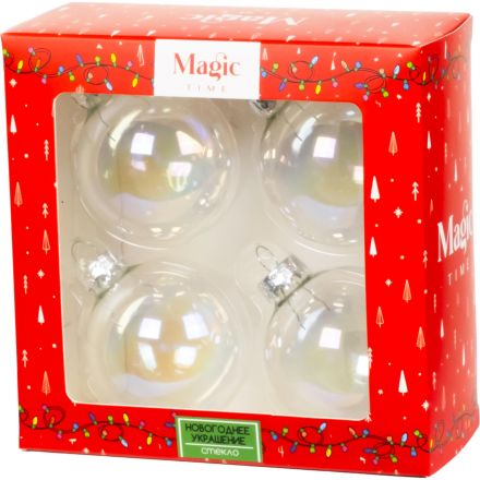 Набор шаров Жемчужный из стекла, 4 шт. 6х6х6см арт.90655