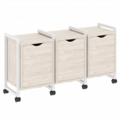 Loft Тумба на колесных опорах наборная. Вариант №5 VR.L-TN-5.K Денвер светлый/Белый металл 1440*460*767 Loft Тумба на колесных опорах наборная. Вариант №5 VR.L-TN-5.K Денвер светлый/Белый металл 1440*460*767