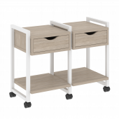 Loft Тумба на колесных опорах наборная. Вариант №1 VR.L-TN-1.K Дуб аттик/Белый металл 970*460*767