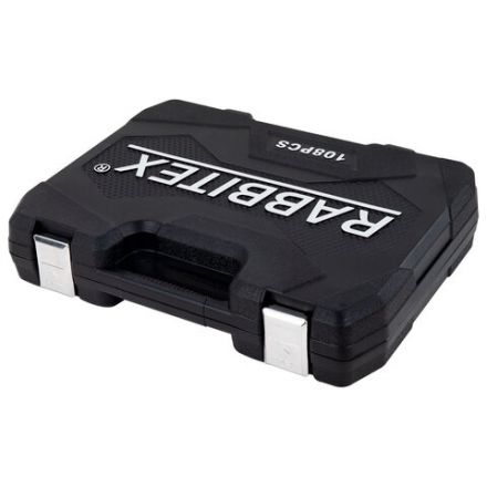 Набор инструментов для автомобиля, 108 предметов, пластиковый кейс, RABBITEX (РАББИТЕКС), 671339 Набор инструментов для автомобиля, 108 предметов, пластиковый кейс, RABBITEX (РАББИТЕКС), 671339