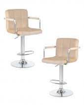 Набор 2 шт Стул барный DOBRIN KRUGER ARM, бежевый велюр (MJ9-10)