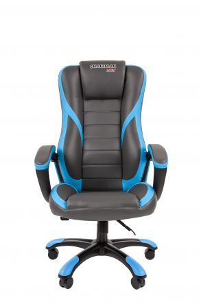 Офисное кресло Chairman game 22 Россия экопремиум серый/голубой