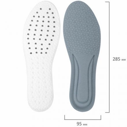 Стельки для обуви АНАТОМИЧЕСКИЕ ДЫШАЩИЕ, материал PU PRO, размер RU 39-44 / EU 40-45, с линиями выреза, SHEGRA (ШЕГРА), 700737
