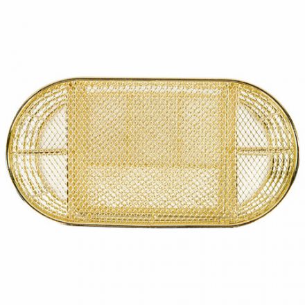 Органайзер для косметики и мелочей металлический 9 секций, MONTE VITA (МОНТЕ ВИТА), 105х218х110 мм, золото, 272475