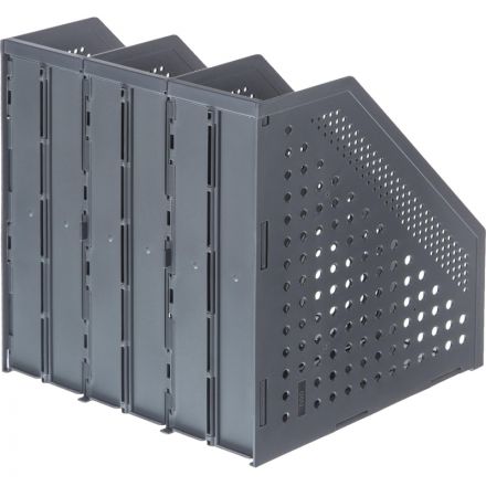 Вертикальный накопитель Deli 78995DGrey складной 3 отделения  темно-серый