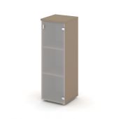 Estetica Шкаф сред. узкий прав. (1 сред. фасад стекло) ES.SU-2.4 (R) Латте/Сатин матовый 400*420*1207