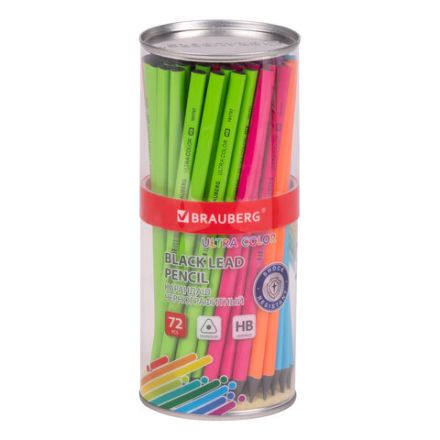 Карандаш чернографитный BRAUBERG "ULTRA COLOR", 1 шт., HB, пластиковый, 181707