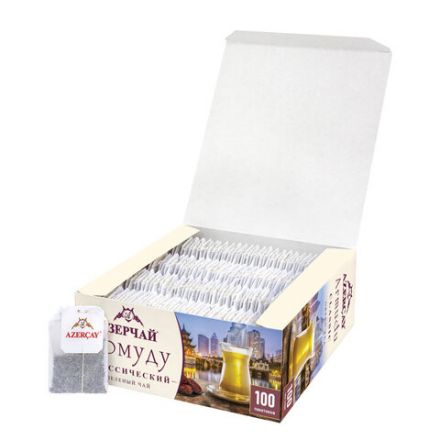Чай АЗЕРЧАЙ "Армуду" зеленый, 100 пакетиков по 1,6 г, 420537 Чай АЗЕРЧАЙ "Армуду" зеленый, 100 пакетиков по 1,6 г, 420537
