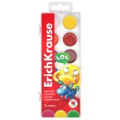 Краски акварельные ERICH KRAUSE "Jolly Friends", 12 цветов, пластиковый пенал, европодвес, 61366