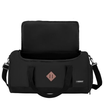 Сумка спортивная HEIKKI MOVE RENOWNED (ХЕЙКИ), отделение для обуви, черная, 28x51x26 см, 273909