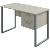 Стол учителя MET_Комус с подвесной тумбой 2 ящика на пр трубе серый/серый Стол учителя MET_Комус с подвесной тумбой 2 ящика на пр трубе серый/серый