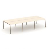 Estetica Рабочая станция на 6 мест ES.D.RS-6.2-VP Сатин/Латте металл 3540*1500*750