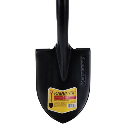 Лопата для авто и туризма, штыковая 15х20 см, ОБЩАЯ ДЛИНА 70 см, черенок сталь, V-ручка, RABBITEX (РАББИТЕКС) "STRONG METAL", 700483
