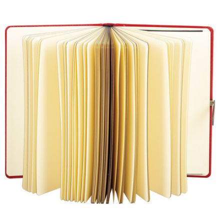 Скетчбук, слоновая кость 140 г/м2 130х210 мм, 80 л., КОЖЗАМ, застежка металл, BRAUBERG ART CLASSIC, "Inspiration", под кожу, красный, 116466