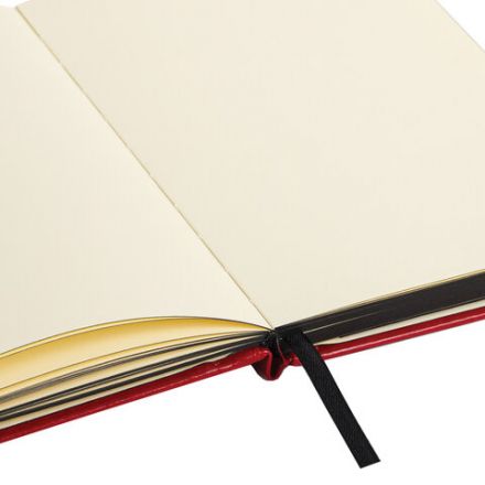 Скетчбук, слоновая кость 140 г/м2 130х210 мм, 80 л., КОЖЗАМ, застежка металл, BRAUBERG ART CLASSIC, "Inspiration", под кожу, красный, 116466