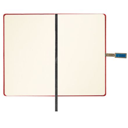 Скетчбук, слоновая кость 140 г/м2 130х210 мм, 80 л., КОЖЗАМ, застежка металл, BRAUBERG ART CLASSIC, "Inspiration", под кожу, красный, 116466