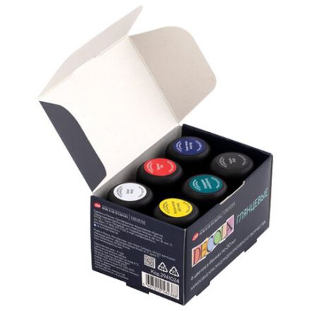 Краски акриловые глянцевые "Декола", 6 цветов по 20 мл, в банках, Невская Палитра, 2941024