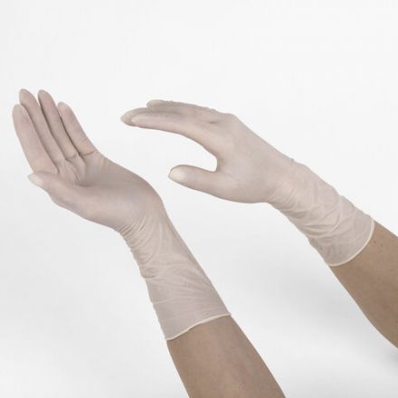 Перчатки латексные стерильные хирургические, КОМПЛЕКТ 50 пар (100 штук), Германия, размер 7,5, М (средний), SFM