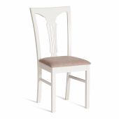 Стул Tetchair Гермес/ Hermes дерево гевея, 43х49х94см, Ivory white, ткань серая (TMTetchair164)