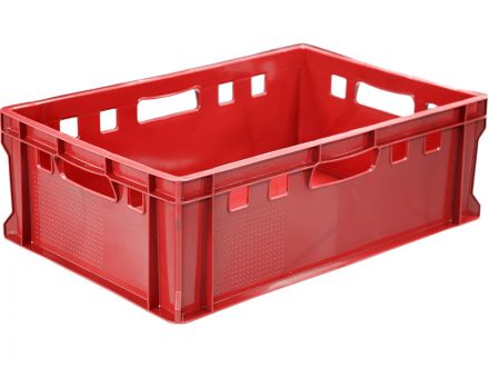 Ящик мясной 600х400х200 сплошной Е2  красный