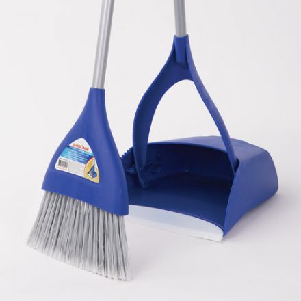 Совок для мусора + щетка, складной, металлические рукоятки 66 см, резиновая кромка, синий, LAIMA, 601474 Совок для мусора + щетка, складной, металлические рукоятки 66 см, резиновая кромка, синий, LAIMA, 601474