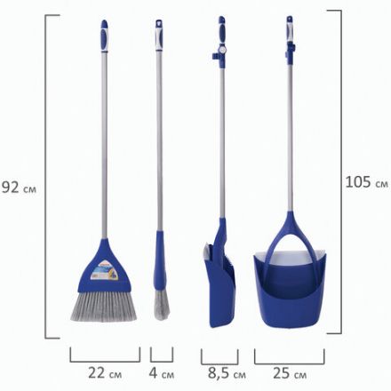 Совок для мусора + щетка, складной, металлические рукоятки 66 см, резиновая кромка, синий, LAIMA, 601474 Совок для мусора + щетка, складной, металлические рукоятки 66 см, резиновая кромка, синий, LAIMA, 601474