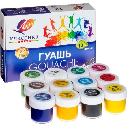 Гуашь Луч Классика 12 цветов по 20 мл